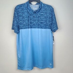 RBX Blue Polo Shirt with Heathered Design